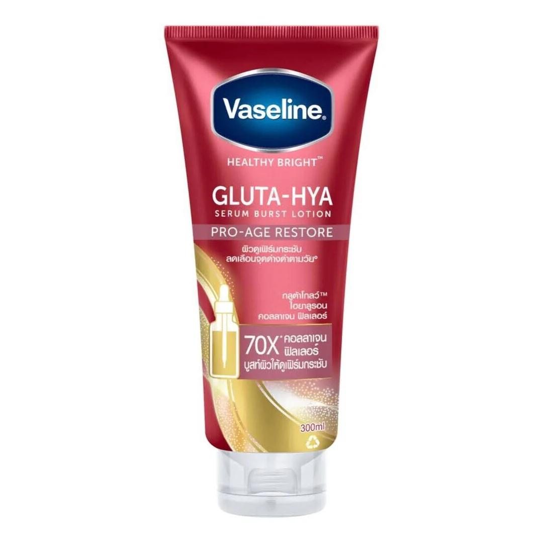 VaselineHealthyBrightGluta-HyaSerumBurstLotionPro-AgeRestore300ml.jpg Vaseline Gluta-Hya Pro-Age Restore (300ml) - Image 1