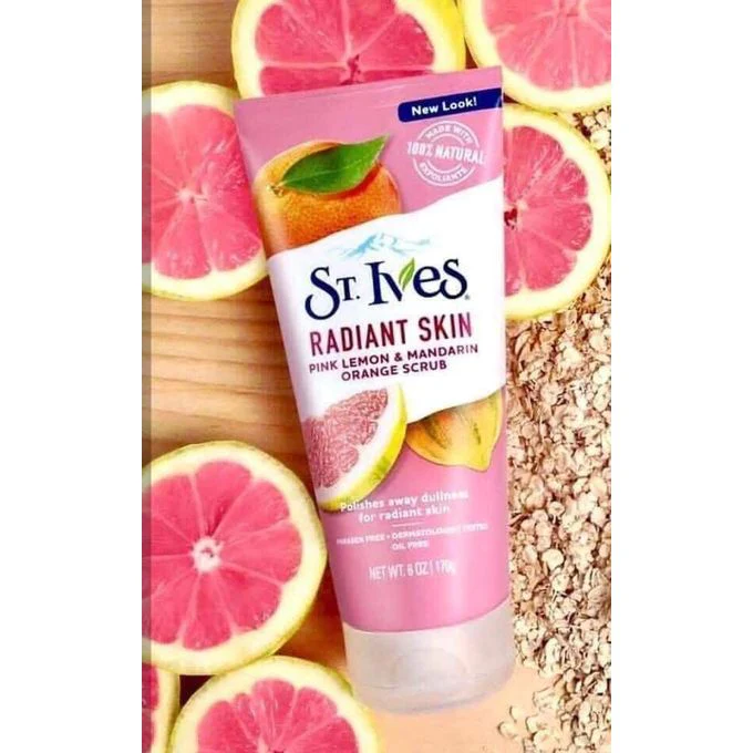 st 3 St. Ives Radiant Skin Pink Lemon & Mandarin Orange Scrub 170g - Image 1