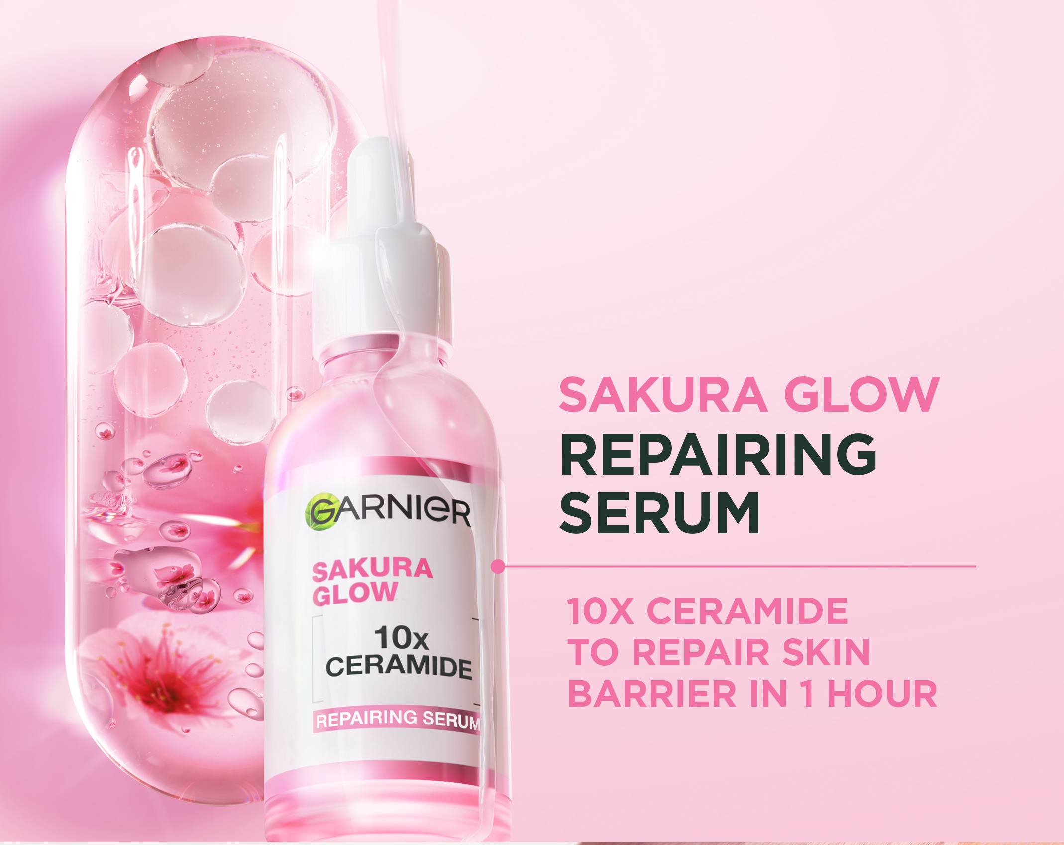 g1 Garnier Sakura Glow Repairing Serum 10X Ceramide-30ml - Image 1