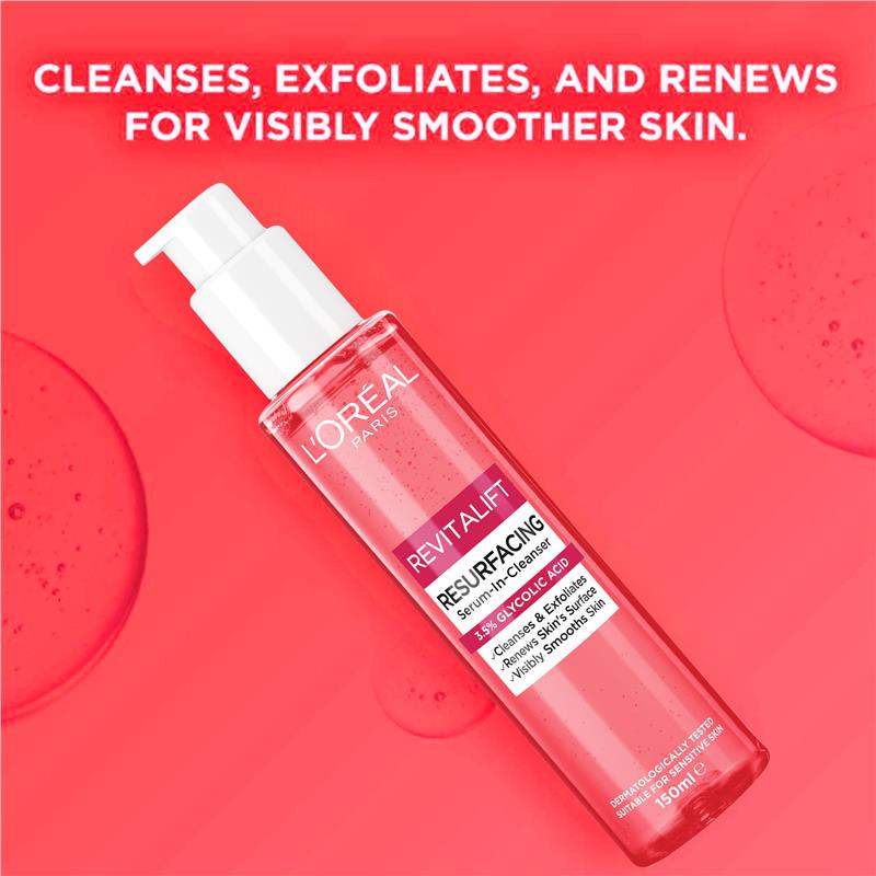 l8 L'Oreal Paris Revitalift Glycolic Resurfacing Gel Wash Cleanser - Image 1